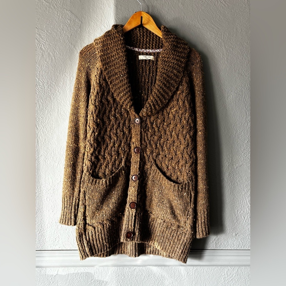 Isabella Sinclair Brown Chunky Knit Cardigan Wool Blend | Size L